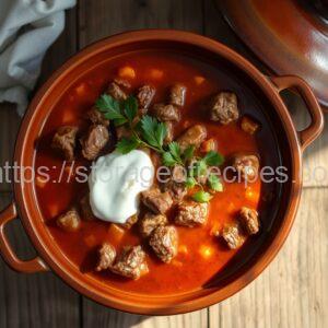 Borscht "Solyanochka" in Clay Pots