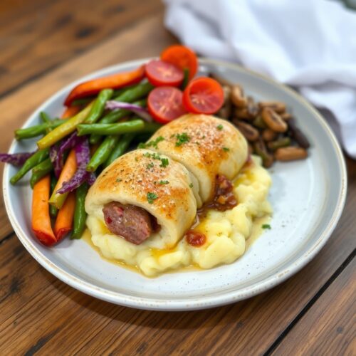13056 Potato Roll with Cabbage and Sausage
