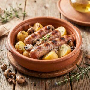 Sausages Baked in a Clay Pot
