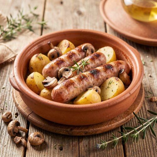 13485 Sausages Baked in a Clay Pot
