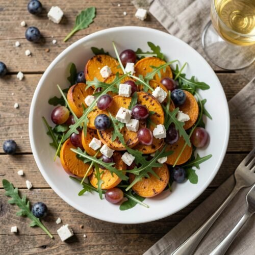 1398 Roasted Pumpkin, Grape, and Feta Salad