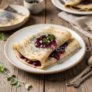 Poppy Seed Pancakes with Plum Jam