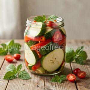 Peppers with Zucchini and Apples for the Winter