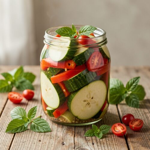 Peppers with Zucchini and Apples for the Winter