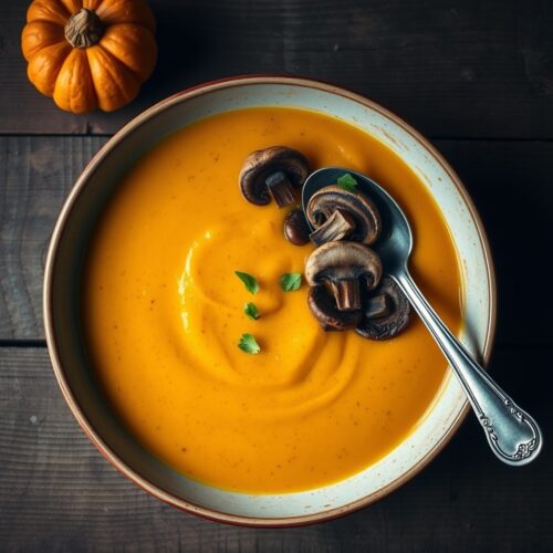 Pumpkin Soup with Porcini Mushrooms