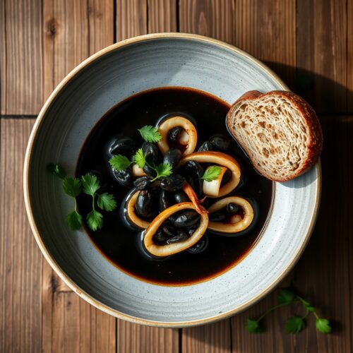 Black Borscht with Seafood