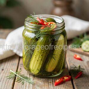 Pickled Cucumbers with Lovage and Chili