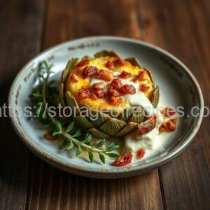 Jerusalem Artichokes Baked with Cream and Bacon