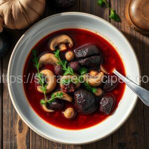 Borscht with Mushrooms and Prunes
