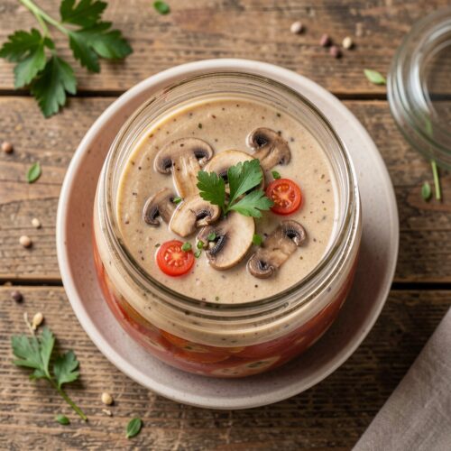 Mushroom Soup with Tomatoes (Jarred Preserve)
