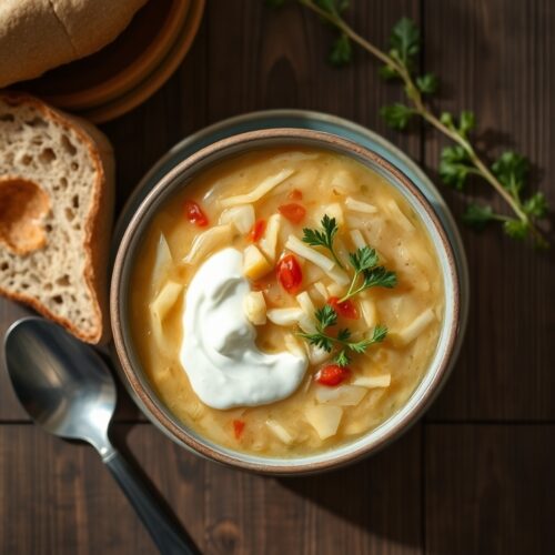 Sauerkraut Soup with Sour Cream
