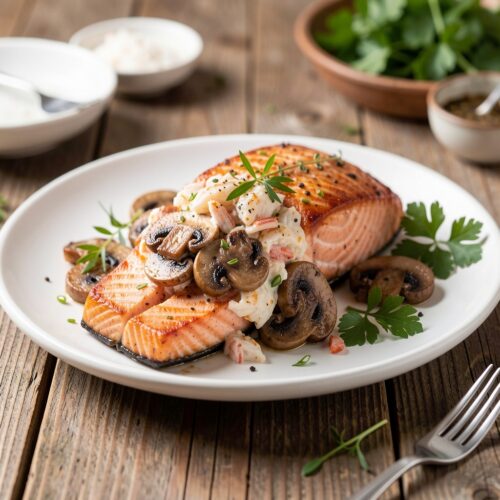 Crab-Stuffed Salmon
