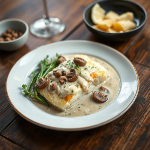 8293 Fish in Mushroom Sauce