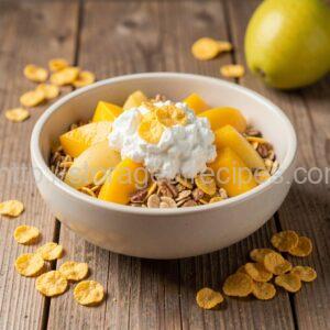 Mango Delight Muesli with Fruit and Cheese