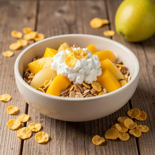 Mango Delight Muesli with Fruit and Cheese