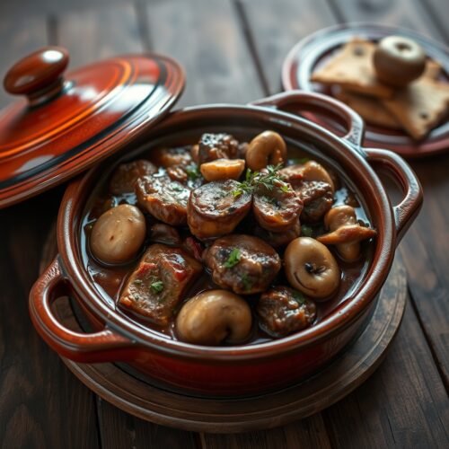 Pot-Roasted Meat with Mushrooms