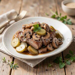 Pork in Mushroom and Pickle Sauce