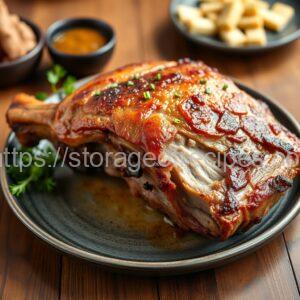 Pork Hock Baked Under a Sour Cream and Garlic Crust
