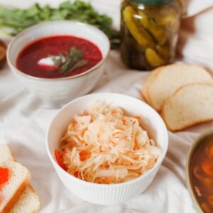 Lenten Borscht with Mushrooms and Sauerkraut