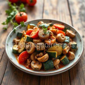 Zucchini Stewed with Mushrooms