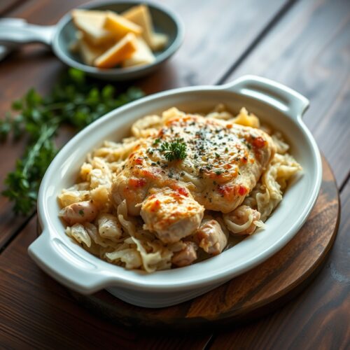 Baked Sauerkraut and Chicken Casserole