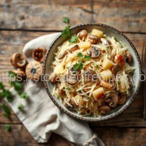 Mushroom, Potato, and Sauerkraut Salad