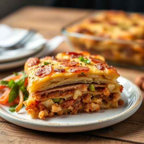 Potato "Napoleon" Cake with Three Fillings