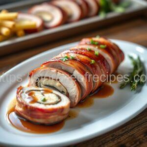 Pork Tenderloin Stuffed with Bread and Capers, Sherry Sauce