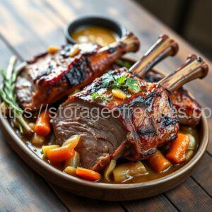 Roast Pork Ribs with Vegetables