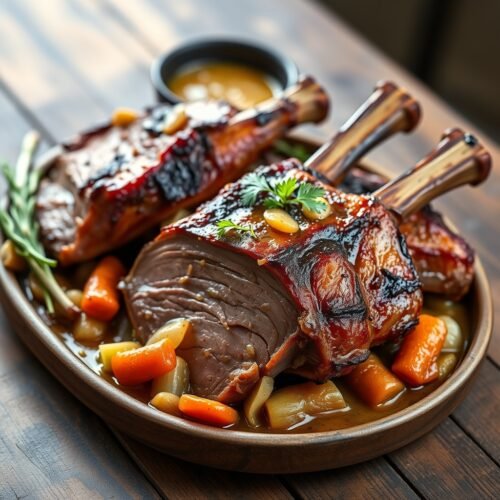 Roast Pork Ribs with Vegetables
