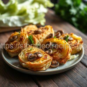 Breaded Roasted Cabbage with Mushrooms