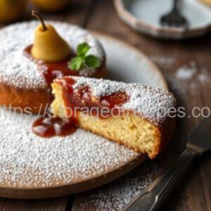 Pear Sponge Cake with Fig Jam