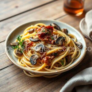Pasta with Wild Mushrooms and Bacon