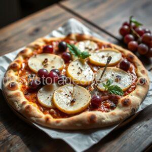 Pizza with Pear, Ricotta, and Grapes