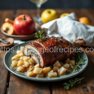 Stuffed Pork Belly with Apples and Sauerkraut