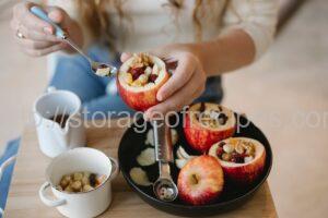 Baked Apples Stuffed with Cheese and Nuts