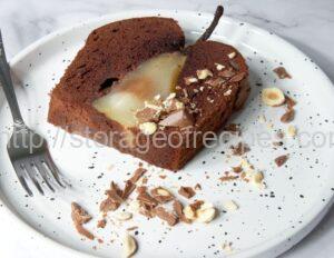 Pear Cake with Sour Cream Frosting and Chocolate
